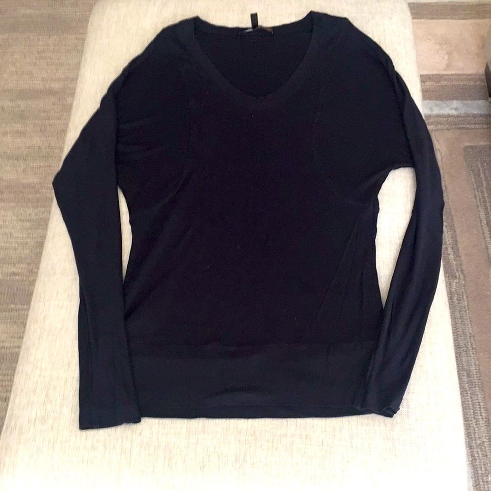 Navy BCBGMaxAzaria long sleeve long shirt EUC